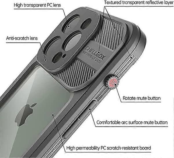 Designed for iPhone 13 Pro Case IP68 Waterproof Phone Case Dustproof Shockproof and Screen Protector Underwater Protective Front and Back for iP