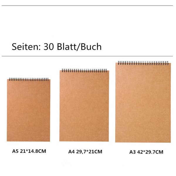 Drawing Pad Sketchbook Drawing Pad, 30 Sheets Sketchbook with Spiral Binding A4