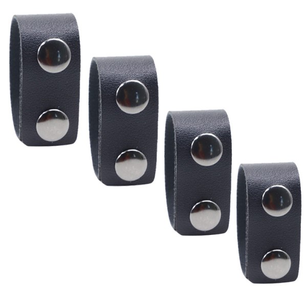 4 stk. PU Læder Duty Belt Keeper og Dobbelt Snap Belt Keeper Loop Duty Keepers Passer til Sikkerhed Taktisk Duty Belt Keepers