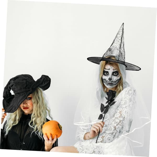 Heksehat til Halloweenfest Cosplay Kostumetilbehør Kegleformet Sort Elegant Stil til Kvinder