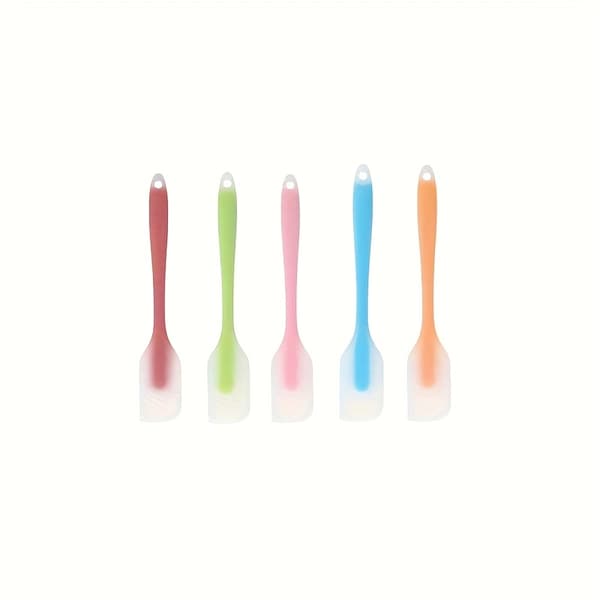 Heat-Resistant Silicone Spatulas with Stainless Steel Core, 5 Flexible Non-Stick Pieces