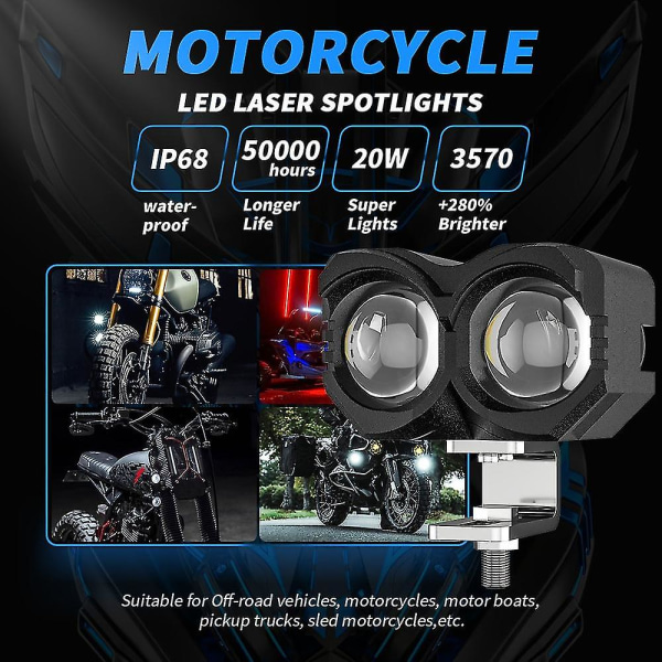 Motorcycle Auxiliary Lamp Is Applicable To Off-road Motorcycle, And 4x4 Front Fog Lamp Is Applicable To Four-wheel Drive, Atv, Suv, Utv, Ute, Jeep