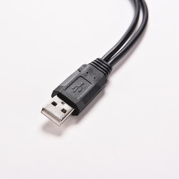 USB 2.0 A hann til 2 doble USB hunn Y-splitterhubb strøm C svart 1 stk