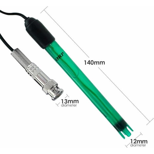 Redox-elektrode, BNC-stik sondetester Redox-potentialtester, 14 cm kabellængde, 1,2 cm diameter, 300 cm A