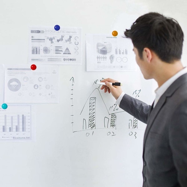 20 ST Små whiteboardtusser - Sort tavletusser med viskelæder Whiteboardpen med fin spids til børn (sort)