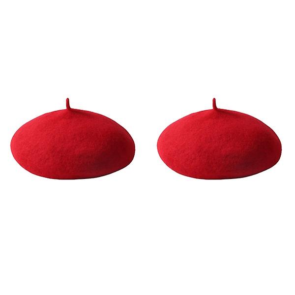 3 stk børn varm baret baby uld hat udendørs vinter til pige efterår børn - str. M (rød) 2 stk. 2pcs M
