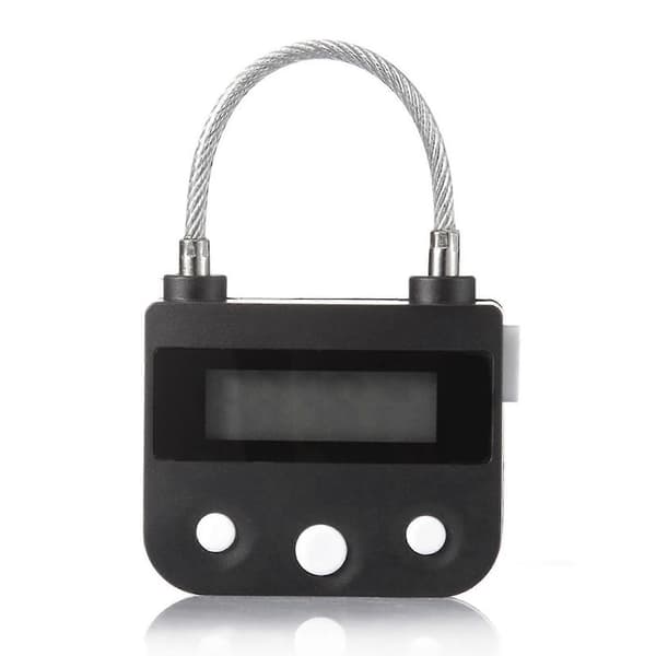 2x Electronic Timer Lock with Time Lock, Countdown Lock with USB Charging, 130kg Pull Force, Waterproof for Outdoor Use, 46x40x20mm, Black[ZHE]（F2）