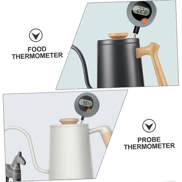 Digitalt madtermometer med sonde, præcision, magnetisk bagside til vand, mælk, oliekogning