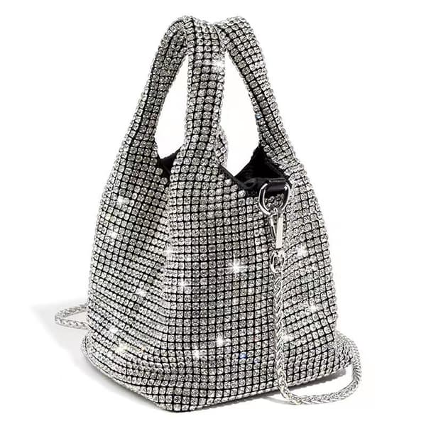 Dam Aftonväskor Strass Handväska Glittrig Crossbody Väska Bröllop Balväska