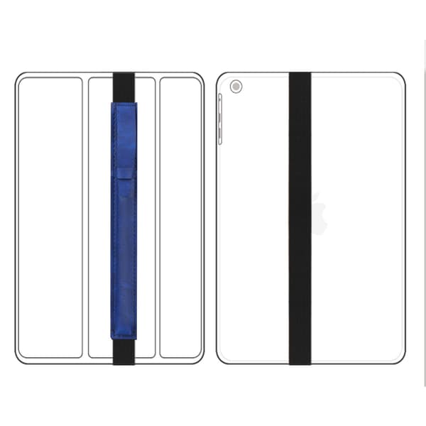 Etuiholder til Apple Pencil - Blå, elastisk lommehylse avtakbar