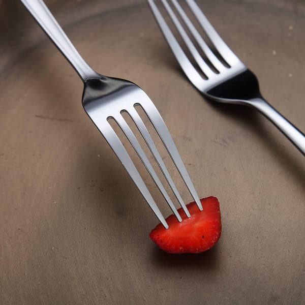 Middagsgafflar 6 delar, rostfritt stål 21,5 cm bordsgafflar bestickset, silverbestickset, diskmaskinssäkra - silver