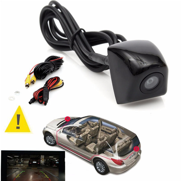 Backkamera, universal fordonsparkering Backupkamera CCD-chip med vattentät mörkerseende med videokabel och power (nior)