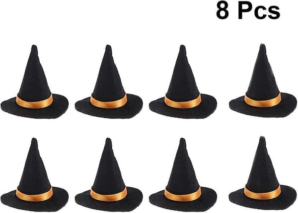 8 kpl Halloween pieniä noitahattuja DIY askartelu pullonkorkki viinipullo C_OF