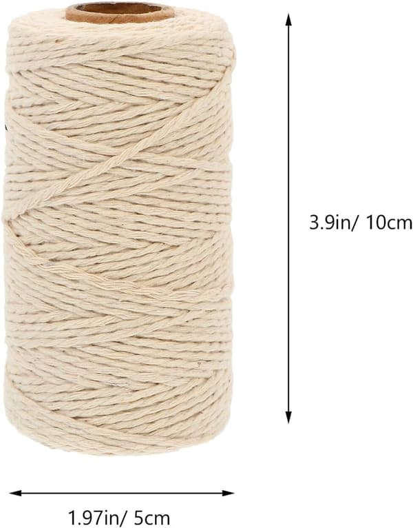 4 stk 2 mm makramé bomullssnor sett for DIY-håndverk, strikking og håndlagde prosjekter
