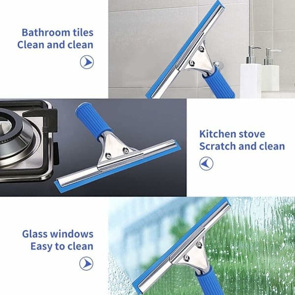 Professional Window Squeegee, Silicone Squeegee for Shower, Floor Squeegee with Handle, Rubber Blade Squeegee, Window Squeegee with 35 cm Blade