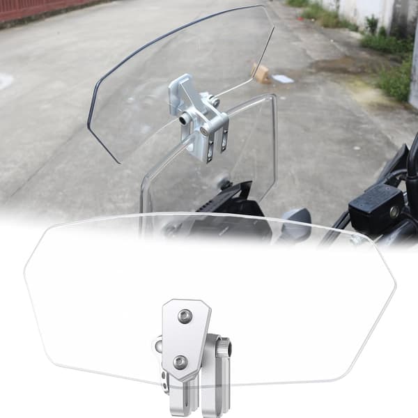 Motorcycle Windshield Adjustable Clip-On Windscreen Spoiler Extension Wind Deflector for Motorcycle - Clear