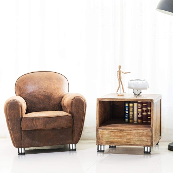 Sæt med 8 Møbelfødder, Justerbare Køkkenfødder Ø 50 mm/Højde 50 mm Runde Metal Rustfrit Stål Sofa Ben Bordfødder