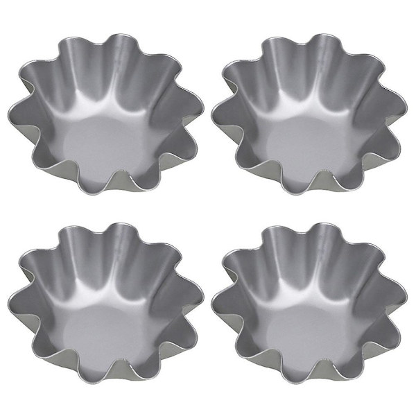 4 st äggtårtsformar i aluminiumlegering, Mini tårtsformar, Köksredskap, Ljusgrå, 7,7 x 4,5 x 3 cm Light Grey 7.7X4.5X3CM