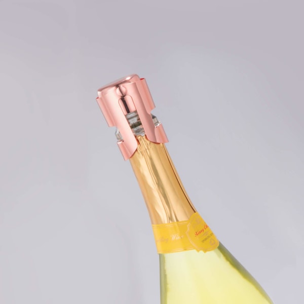 Champagnepropp, flaskepluggforsegling av rustfritt stål for musserende vin, overlegen lekkasjesikker boblebeskytter, ingen skarp kant