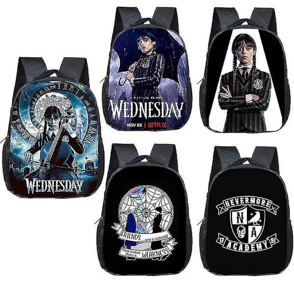 Wednesday Addams Student Backpack Wednesday Preschool Lightweight Backpack D
