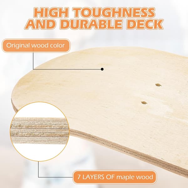 3-pakning blanke skateboarddekk 7-lags lønn maling kunst DIY size_name Orange
