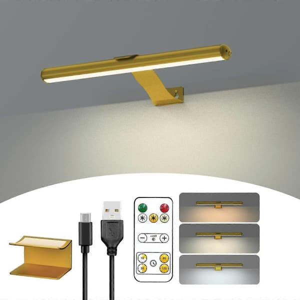 Wireless Picture Light Rechargeable with Remote Control, 300LM Art Battery Display Lamp, 3 Modes Magnetic Wall Light-FF-
