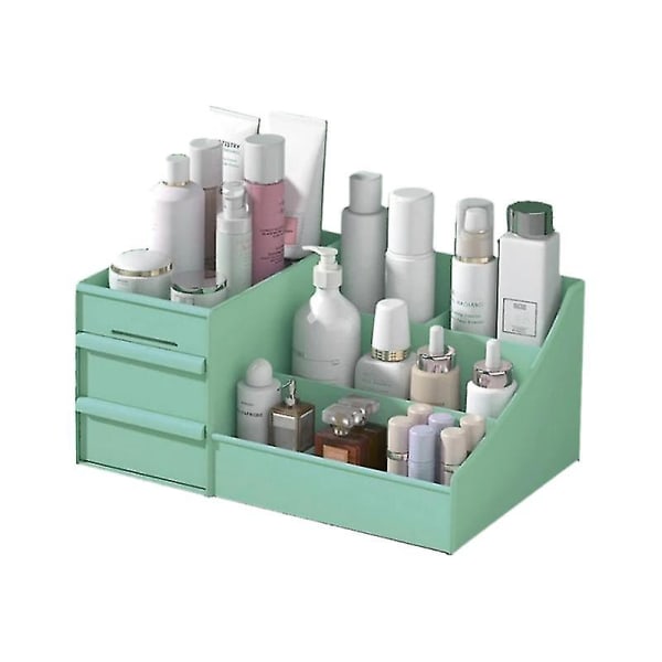Kosmetisk förvaringslåda med låda, plastförvaringslåda - grön
