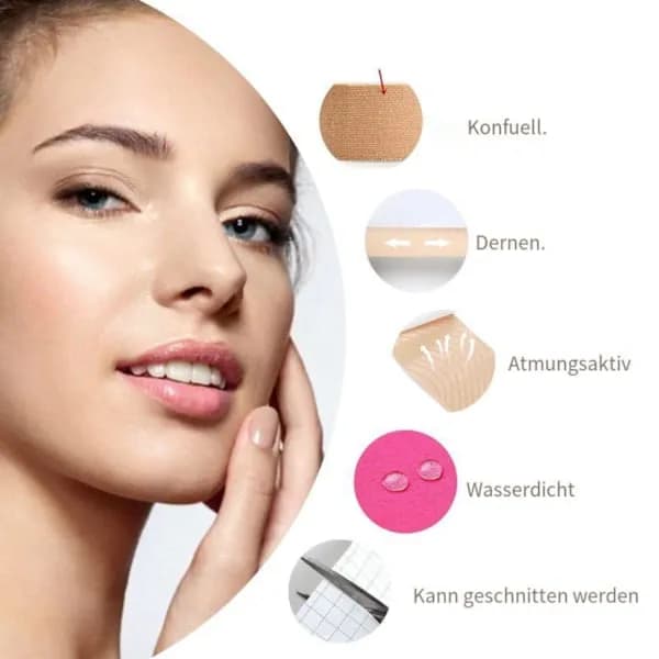 2 stk. Ansiktspleie rynker - Multifunksjonell ansiktstape 2,5 cm*5 m