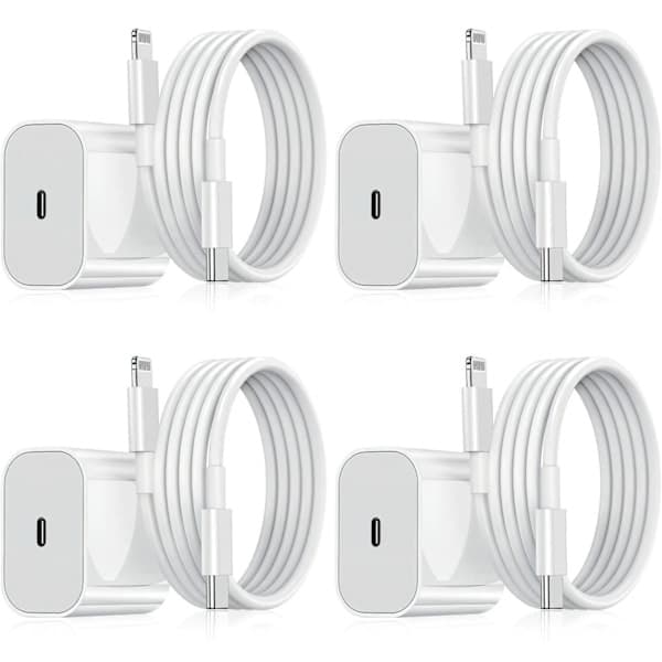 iPhone-lader - Hurtiglader - Adapter + kabel 20W USB-C Hvit 4-pakning iPhone（NT） 4-pakning iPhone 4-pakning-XF17- 4-pakning iPhone 4-pakning iPhone 4-Pack iPhone