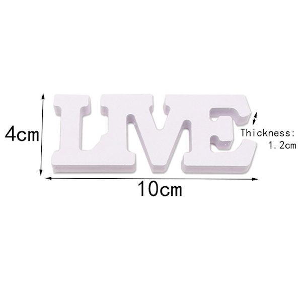 3 forskellige størrelser 3D ''Love'' skilte fritstående bogstav, alfabet væg bogstav til vægindretning dekorativ festindretning DIY håndværk