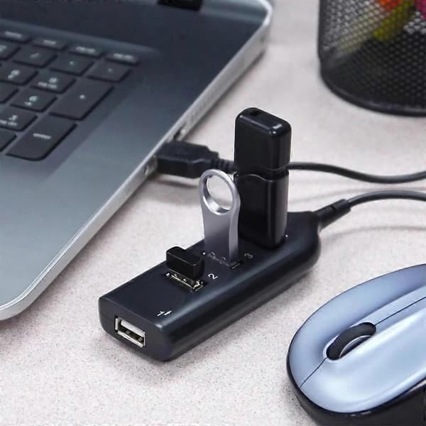 4-ports USB 2.0 høyhastighetshub, Multi USB-portforlenger for Windows PC