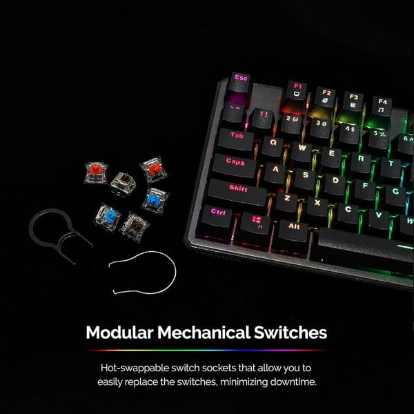 Tecware Phantom 87-tasters mekanisk tastatur, RGB LED, Outemu