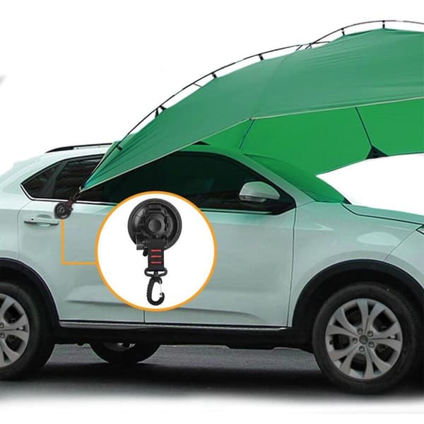 2 suction cup anchors with 360° rotating hook eye, suction cup attachment hooks for car tents, car suction hook