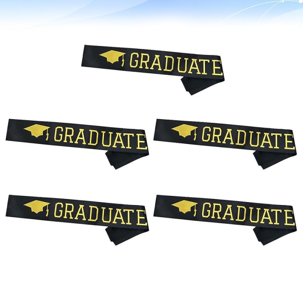 5-pack Examen Axelband Stilren Festlig Etikett Bälte Sash Examen Dekoration Sash För Fest Black 78*9.5cm