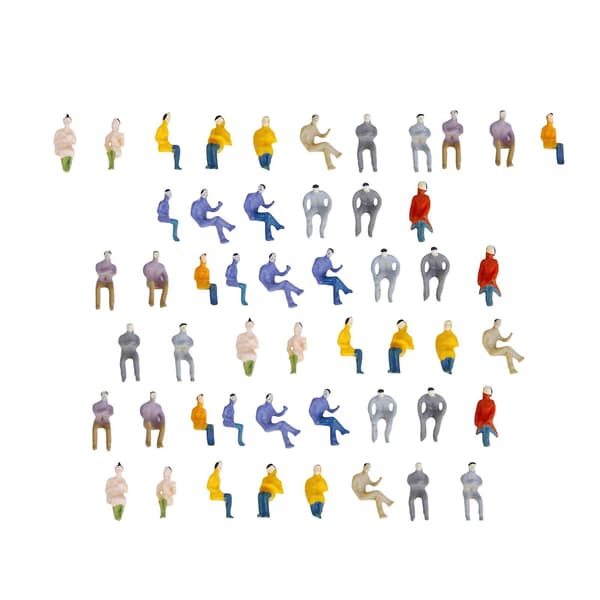300x Painted Model Train Seated People Passenger Figures 1:100 TT Scale