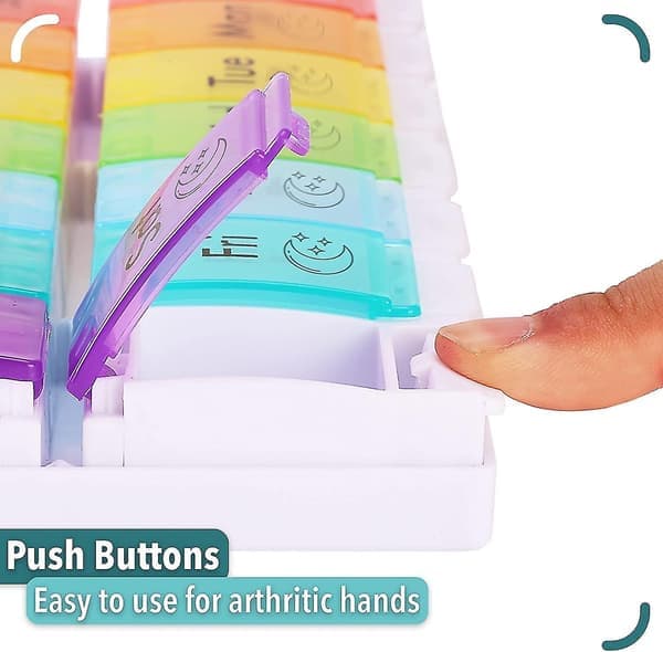 Weekly Pill Organizer, 7 Day Pill Organizer, 2 Times a Day Medicine Organizer, AM PM Pill Case, Pill Container, Travel Pill Organizer