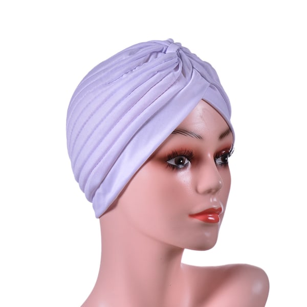 Dame Turban Hat Head Wraps for Women Twist Knot Pre-Tied Bonnet Turbans for Women white 1pcs