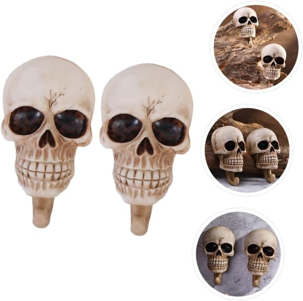 2pcs Skull Hook Halloween Creative Wall Mounted Hangers Home Hook Decorative