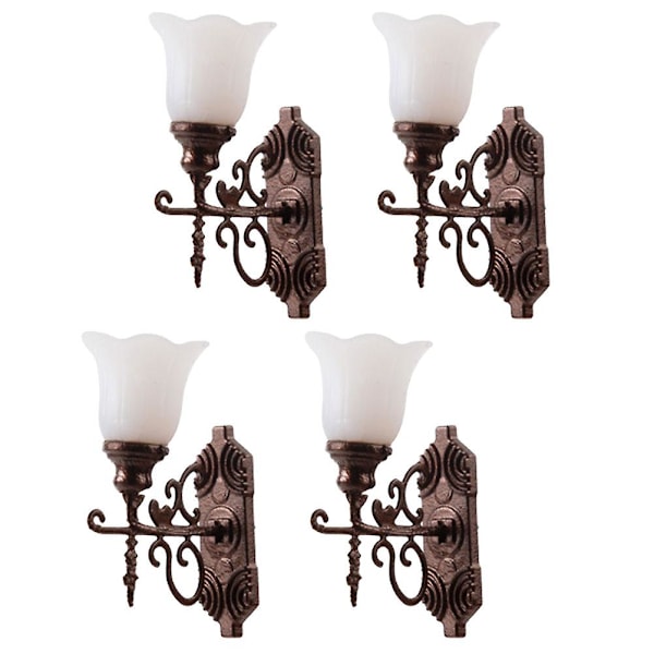 4 stk Simulerte Mini Hagelamper Modell Lys Modell Sandbord Lampe Dekorasjoner 1.7X2.5CM 1.7X2.5CM