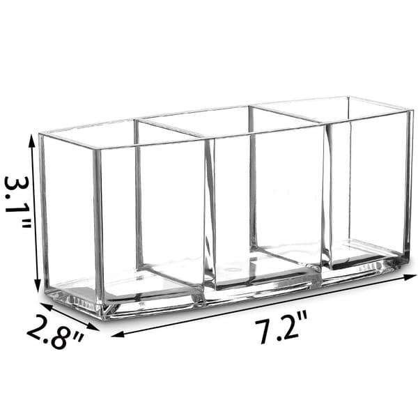 Makeup børste organizer holder klar kosmetisk børste opbevaring med 3 rum