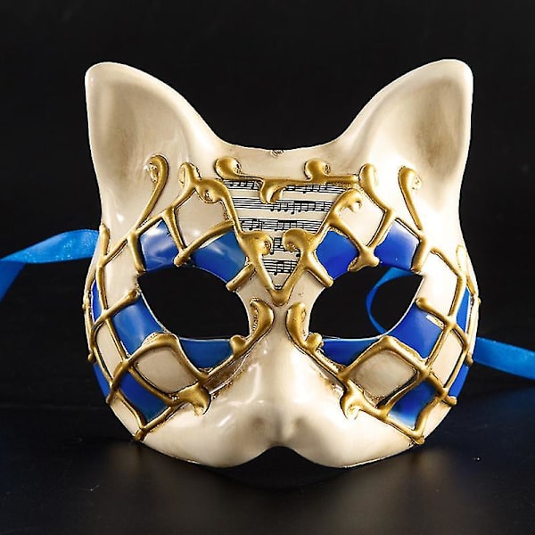 Halloween Dyremaske Venedig Børn Halvmaske Maskerade Maske RødBlå Blue