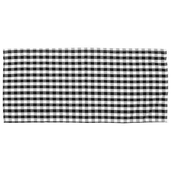 Buffalo Plaid Gardinpanel Svart og Hvit Rutete Gardin Kjøkken Gardin Svart 137x61cm Black 137x61cm