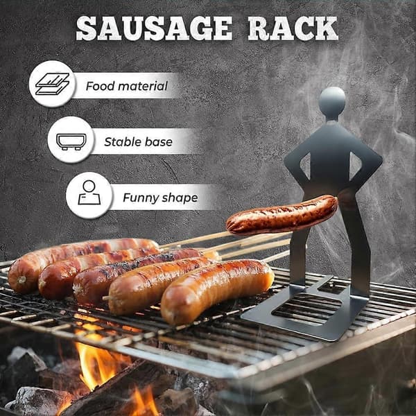 Pølseholder i rustfrit stål til grillning, bærbar grillholder til camping 2 stk. 2pcs