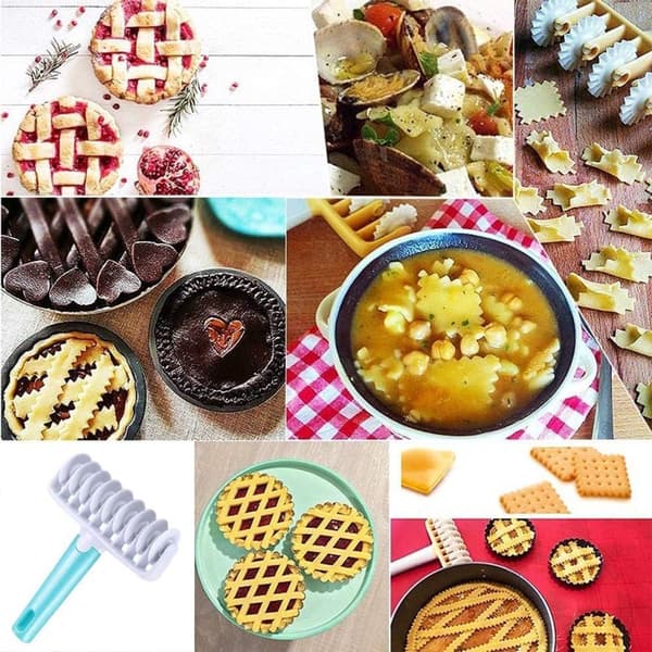 37-piece Pastry Rolling Set - Baking Accessories Kit - Dough Cutter Pizza Roller Cookie Stamps Decorating Tools