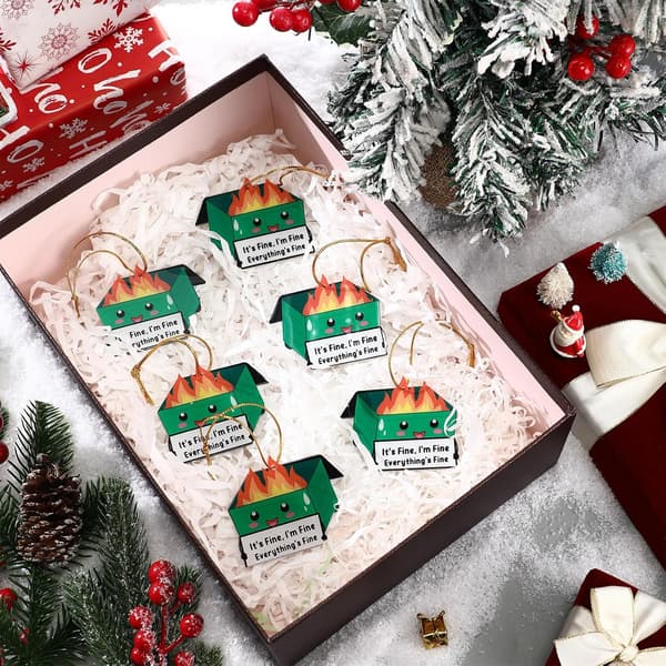6 stk. Dumpster Fire hengende ornament for Green