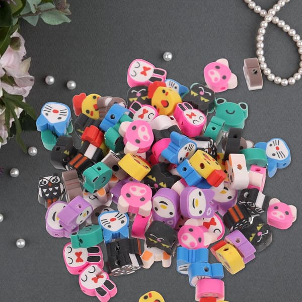 1 æske polymerlerperler tegneseriedyreform delikate afstandsstykker