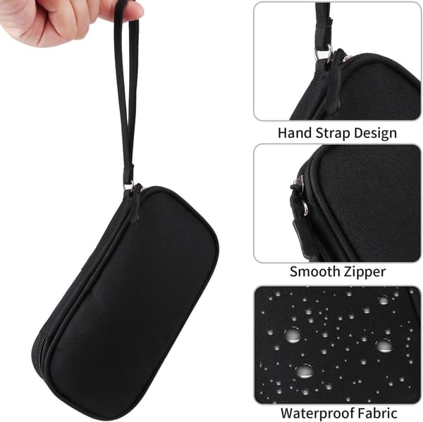 Universal Cable Organizer - Electronics Bag for Chargers, Phone, Memory Cards & Travel Gadgets (Black) Black