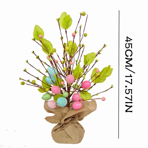 Grønt blad påskeægstræ 45 cm, påskedekoration, minimalistisk blomsterpynt