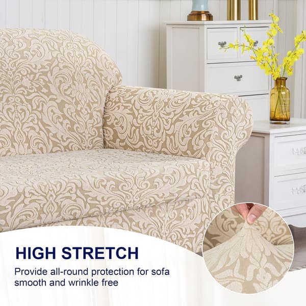 Sofatrekk 2-delt Jacquard Damask Slipcovers med