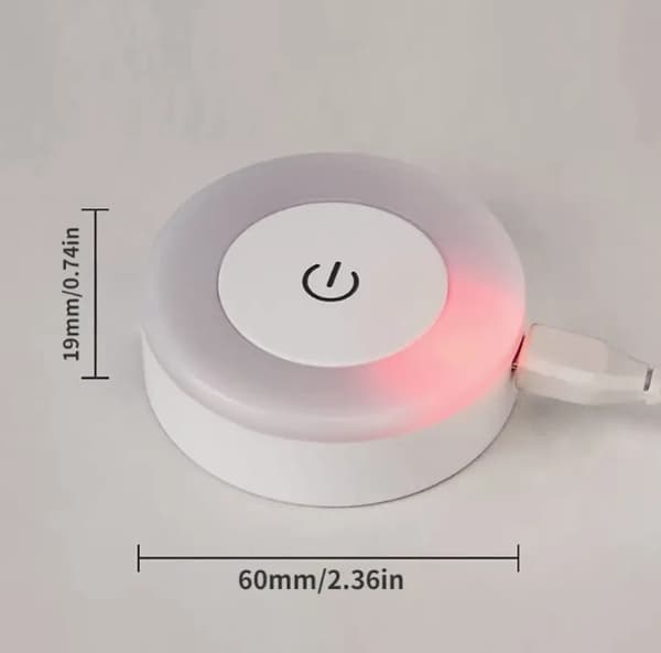 3-pack LED Night Lights USB Rechargeable Wall Lamp With Magnetic Base White Light